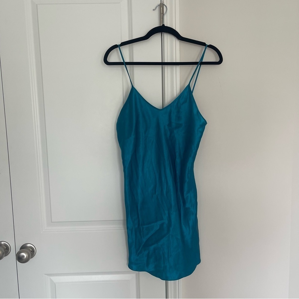 Victoria’s Secret Vintage Gold Label Teal Blue Slip Dress